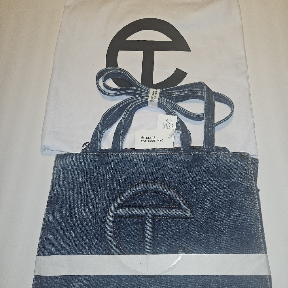 Telfar- Medium Denim Shopper - Blue - Picture 5 of 16